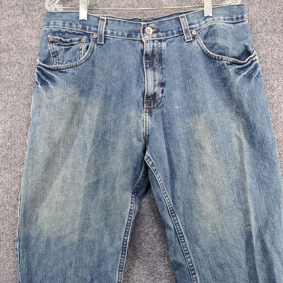 Old Navy Men's Boot-Cut Leg Jeans Blue 36x32 Stone Wash Denim 5-Pocket - Picture 3 of 11